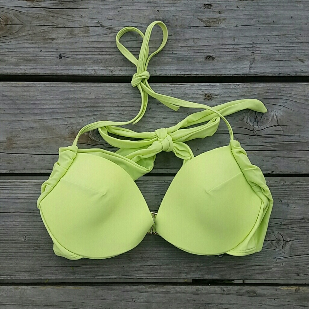 Victoria Secret Bikini Top Sz 32D Neon